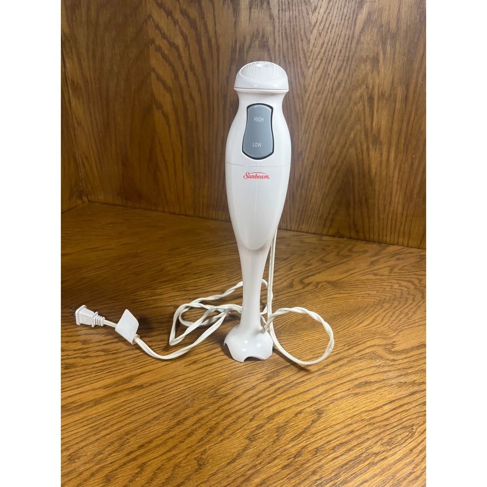 Sunbeam Hand Blender White Immersion Mixer 2 Speed High Low Vintage HB100